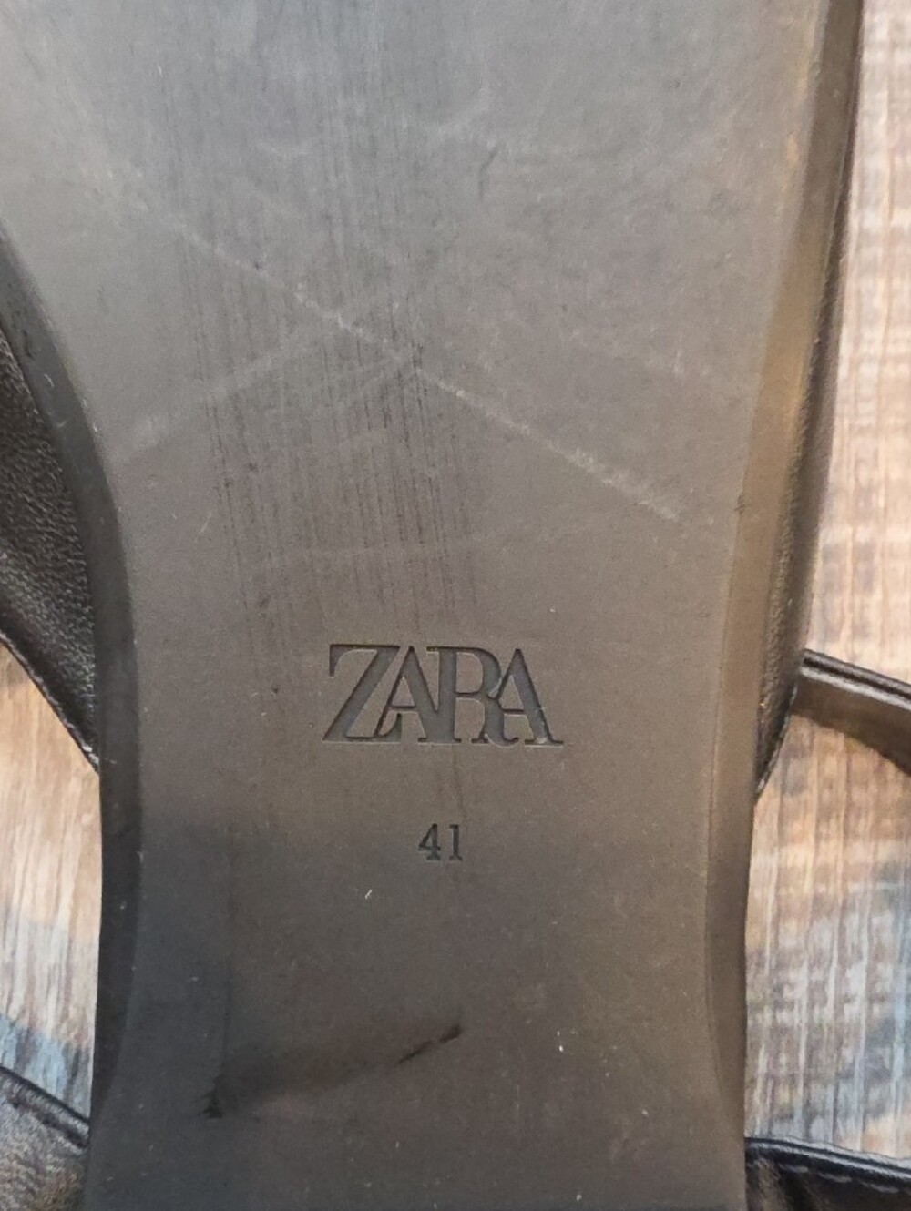 Zara Black Pointed Studded Ankle-Strap Flats with Gold Accents - Picture 5 of 5